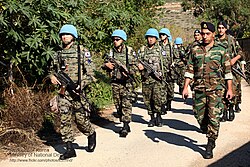 A joint patrol by the Lebanese Army and South Korean troops serving with UNIFIL in 2011