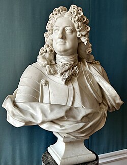 A bust of Philippe by Jean-Louis Lemoyne, 1713, Palace of Versailles