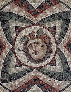 Roman, Antioch, mosaic pavement, head of Medusa, late 2nd century A.D.