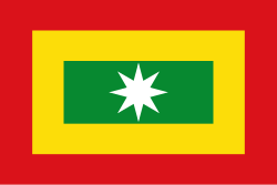 The flag of the United Provinces of New Granada, which was later adopted and used by Jean Lafitte from 1817 to 1821 at Galveston Island, Spanish Texas, New Spain