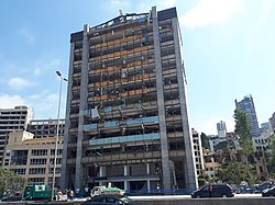 S. Dagher Building, located opposite the port's free zone entrance, suffered extensive damage