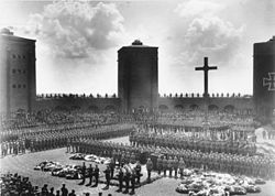 The Tannenberg Memorial where Hindenburg and his wife were buried
