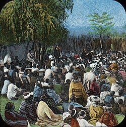 The London Missionary Society preaching to native peoples of Oceania