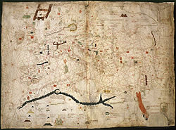 Portolan of Angelino Dulcert (1339) showing Lanzarote island