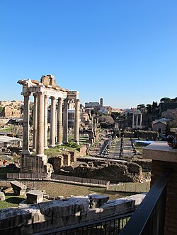 The Roman Forum, the political, economic, cultural, and religious center of the city during the Republic and later Empire