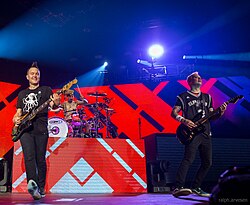 Blink-182 performing in San Antonio, Texas, in July 2016
