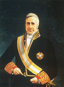 Mauricio Carlos de Onís y Mercklein, minister of state in 1840, wearing the sash and the grand cross of the Order of Isabella the Catholic
