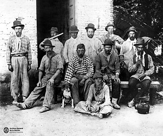 Peons on an estancia in Baradero, Buenos Aires Province, 1882