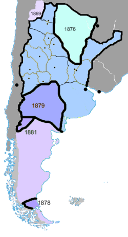 Under General Roca, the Conquest of the Desert extended Argentine power into Patagonia.