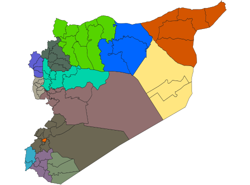 Districts of Syria Quneitra Governorate Daraa Governorate Suwayda Governorate Rif Dimashq Governorate Damascus Governorate Homs Governorate Deir ez-Zor Governorate Al-Hasakah Governorate Aleppo Governorate Hama Governorate Daraa Governorate Latakia Governorate Tartus Governorate Raqqa Governorate