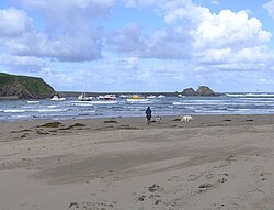 The Haven, the Atlantic Ocean and the beach at Bude