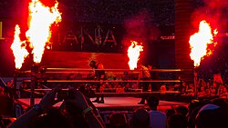 Kane is known for using fire pyrotechnics in his ring entrance.