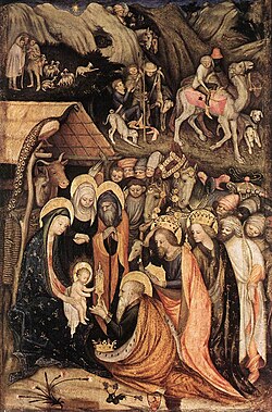 Stefano da Verona, Adoration of the Magi, 47x72 cm, Pinacoteca di Brera, Milan (1435).