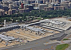 Reagan Washington National Airport in Arlington, Virginia is the closest airport to the city among the three major Washington metropolitan area airports.