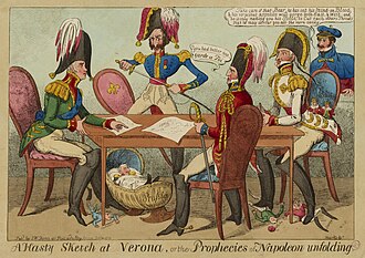 Cartoon from the Congress of Verona (1822)
