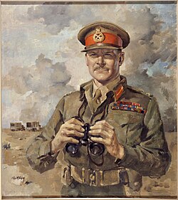 A portrait of Freyberg, executed by Peter McIntyre, an official war artist of the 2NZEF