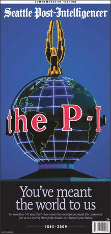 The front pageof the last printed editionof the Seattle Post-Intelligencer,published on March 17, 2009.