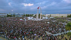 2020 Dominican Republic protests in Plaza de La Bandera, Santo Domingo