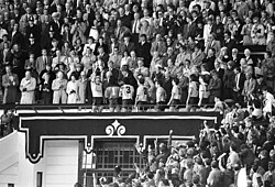 The Royal Box in April 1986. Trophy presentations took place here.