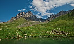 A small alpine lake in northeastern Georgia