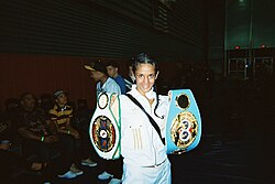 Serrano upon winning the IBF super featherweight title in 2011