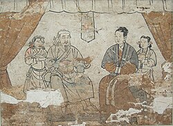 Mural of a Mongol family, Yuan dynasty