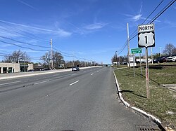 US 1 northbound past CR 638 in Lawrence Township