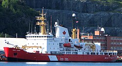 CCGS Henry Larsen in St. John's Harbour, where Canadian Coast Guard vessels use St. John's as a home port