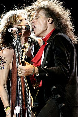 Steven Tyler and Joe Perry of Aerosmith performing in 2007