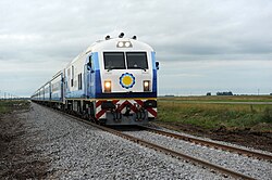 Long distance CNR CKD8 passenger train on the General Roca Railway