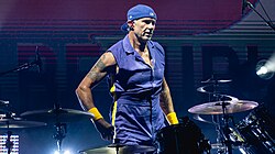 Chad Smith (shown performing with the band for Ohana Festival in Dana Point, California, September 2019) has been the Red Hot Chili Peppers' drummer since 1988.