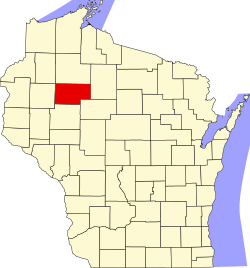 Location of Rusk County in Wisconsin