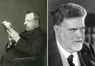 Benedetto Croce (left) and Giovanni Gentile (right), the two greatest exponents of the Italian idealism