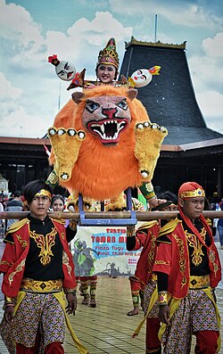 Sisingaan attractions, featuring traditional Sundanese lion dance