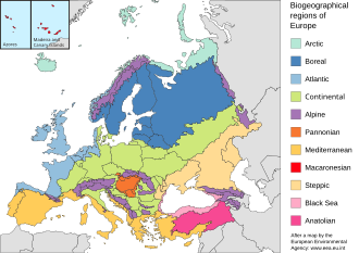 Biogeographic regions of Europe