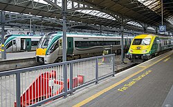 Iarnród Éireann trains at Heuston station