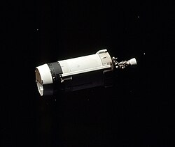 Apollo 17 S-IVB rocket stage, shortly after transposition and docking with the Lunar Module