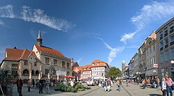 The Marktplatz in the centre of Goettingen town