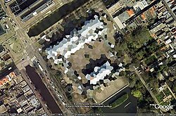 Blurred out image of the Royal Stables in The Hague, Netherlands. This has since been lifted.