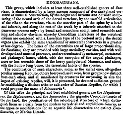 Sir Richard Owen's coining of the word dinosaur, in the 1842 revised version of his talk at an 1841 meeting of the British Association for the Advancement of Science.