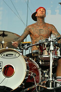 Drummer Travis Barker was a member of The Aquabats during their commercial peak in 1997 and 1998, before leaving to join pop punk band Blink-182.