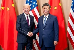 U.S. President Joe Biden and Chinese leader Xi Jinping at the APEC summit in Lima, November 2024