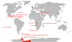 The fourteen British Overseas Territories