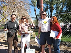 Activists of the Arizona Green Party collecting signatures for ballot status