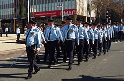 Members of No. 28 Squadron on parade in Canberra, August 2013