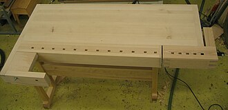 European style woodworking workbenchIn most instances the "end caps" and the "shoulder vise arm" are significantly thicker than is shown above. Indeed, this shoulder vice and its "arm" appear to be incomplete.