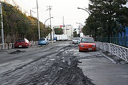 Soil liquefaction in Kōtō, Tokyo