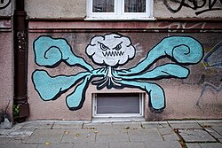 Graffiti art in central Warsaw, Poland, 2016
