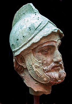 The Nisa helmeted warrior, a Hellenistic figure or deity, from the Parthian royal residence and necropolis of Nisa, Turkmenistan, 2nd century BC