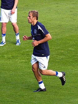 Neville warming up for Everton